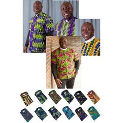 Short Sleeve Shirts - African Print - Tab