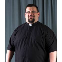 Clergy Shirt - Tab - Ample Cut - Short Sleeve