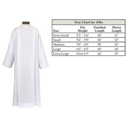 Front Wrap Alb - Roll Collar - 100% Polyester clalp