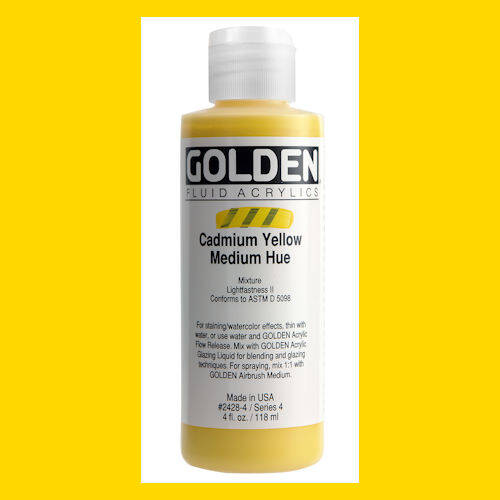 Golden Fluid Acrylic - Cadmium Yellow Medium Hue 4 oz.