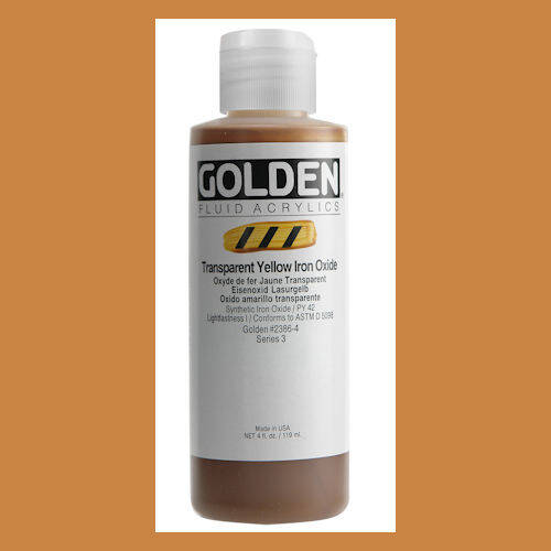 Golden Fluid Acrylic - Transparent Yellow Iron Oxide 4 oz.