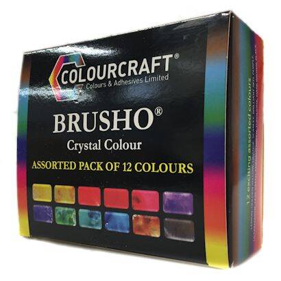 Colourcraft Brusho Crystal Colour Watercolours Set of 12