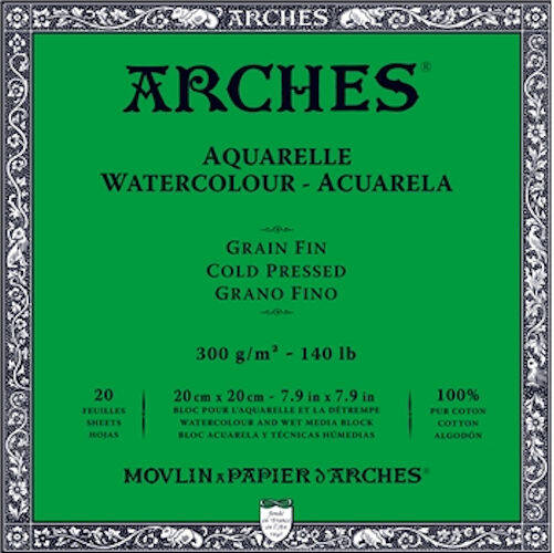 Arches 140 lb. Watercolor Block, Cold-Pressed, 5.9 x 11.8