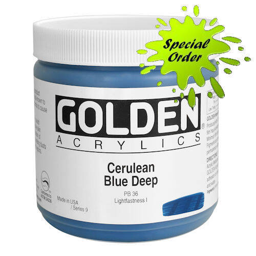 Golden Acrylic Ser. 9, 32 oz. Cerulean Blue Deep - Delta Art