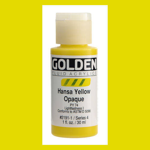 Golden : Fluid : Acrylic Paint : 473ml (16oz) : Hansa Yellow Opaque