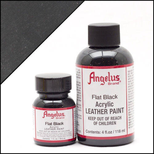 Angelus Standard Leather Paint 1 oz. Flat Black - Delta Art