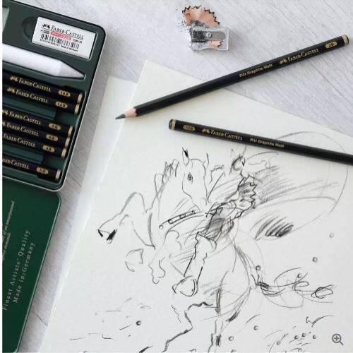 Pitt Matt Black Graphite Pencils by Faber-Castell
