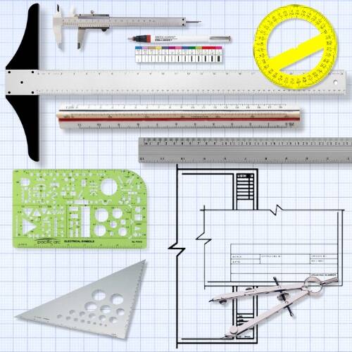 Drafting Supplies: Scales, Rulers, Instruments, Templates