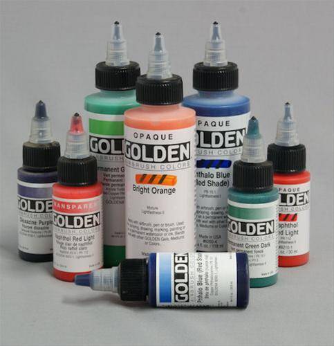 Golden High Flow Acrylics - Airbrush Set of 6, 30 ml Bottles