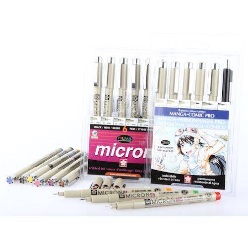 Sakura Pigma Micron Pens - Set of 16, Black, Assorted Wide