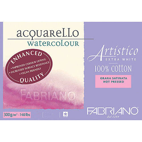 Fabriano Artistico Watercolor Paper - 22x30 Extra-White, 140lb Cold Press  (Pack of 9 + 6 Free Sheets)
