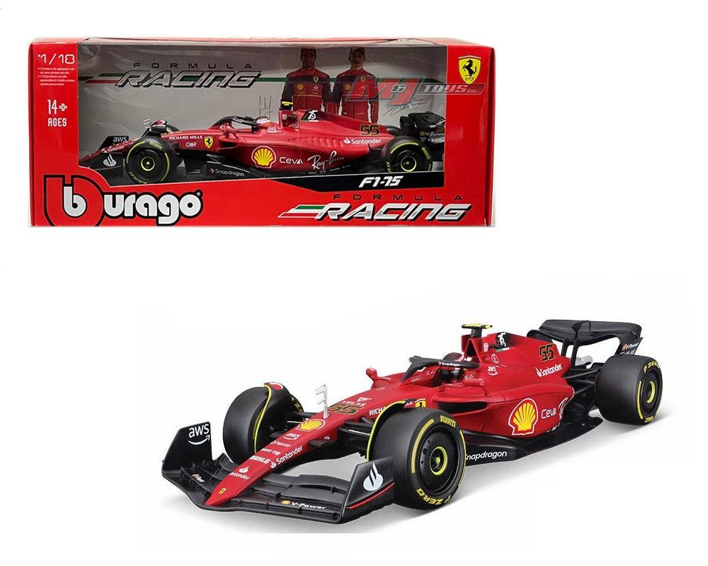 Ferrari F1 SFR 2022 C. Sainz #55 BBURAGO 1:18 Diecast model