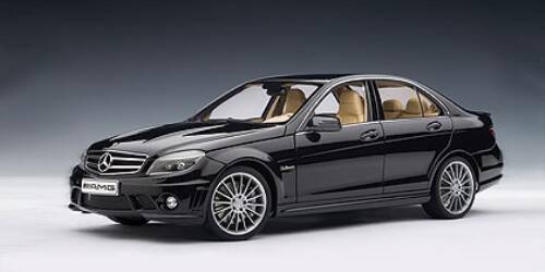 Mercedes-Benz C63 AMG Black with leather seats AUTOart 1:18