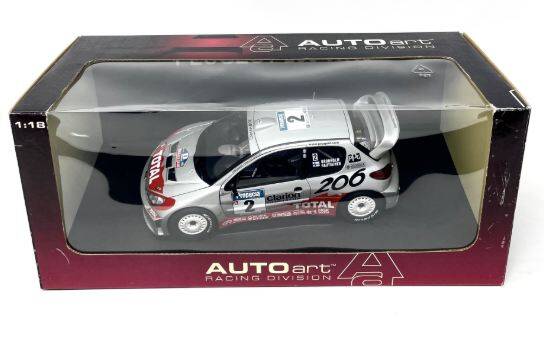 オートアート プジョー 206 WRC 1/18 2002 Peugeot 206 WRC 2002 #2 Gronholm NZ - AUTOart 1:18 Diecast