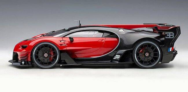 Bugatti Vision Gran Turismo Red Black Carbon Autoart 1 18 Composite Eautomobilia The Online Division Of Wilkinson S Automobilia