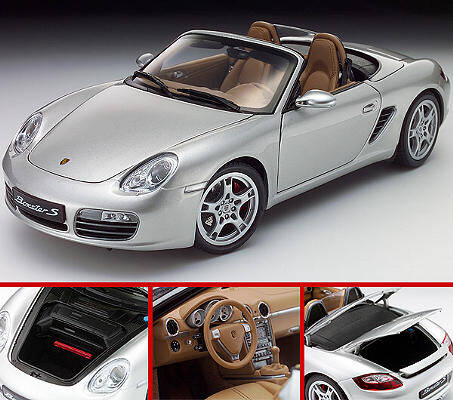 Porsche Boxster S Silver - Kyosho 1:18 Diecast | eAutomobilia the