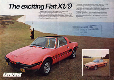 1977 FIAT X1/9 SALES BROCHURE FOGLIO Bertone Coupe OTTIMO ORIGINALE 77 