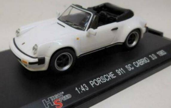 Porsche 911 SC Cabrio 3.0 1983 white HIGH SPEED 1:43 Diecast