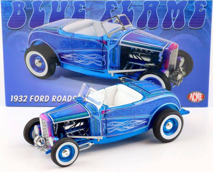 Ford Hot Rod Roadster blue flame 1932 Acme 1:18 Diecast