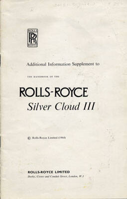 Rolls Royce Silver Shadow Owners Manual 9781131026350 Amazoncom Books
