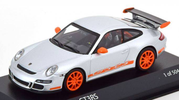 Porsche 911 (997.1) GT3 RS 2006 silver, orange Minichamps 1:43
