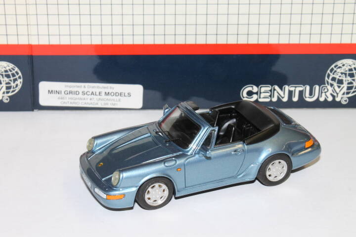 Porsche 911 Carrera 4 Cabriolet 2001 metallic blue, Century 1:43 Diecast