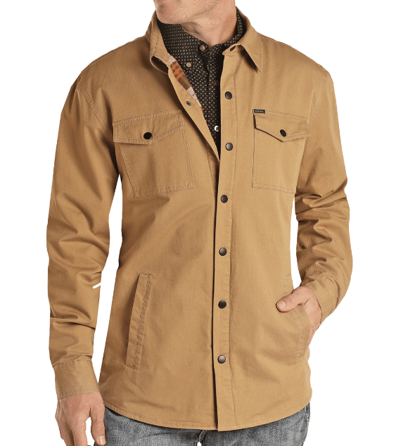 Flannel lined canvas hot sale shirt jacket