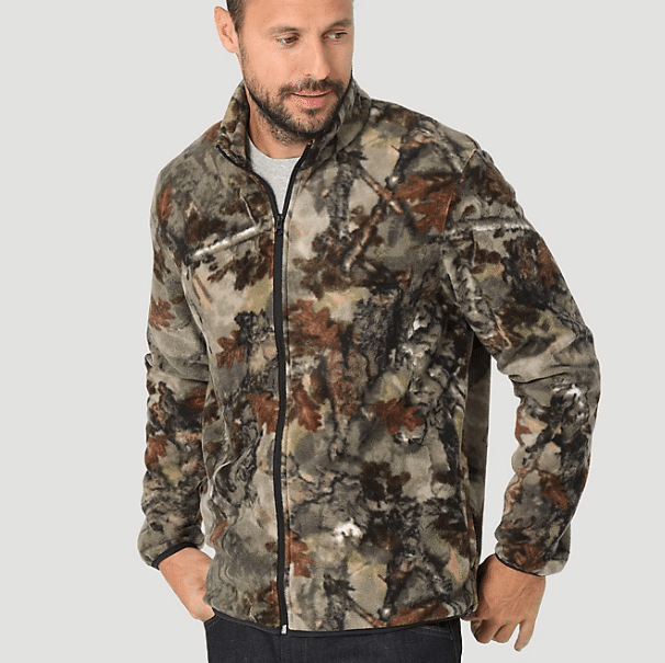 Wrangler Men's ATG Warmwoods Camo Fleece Full Zip Jacket