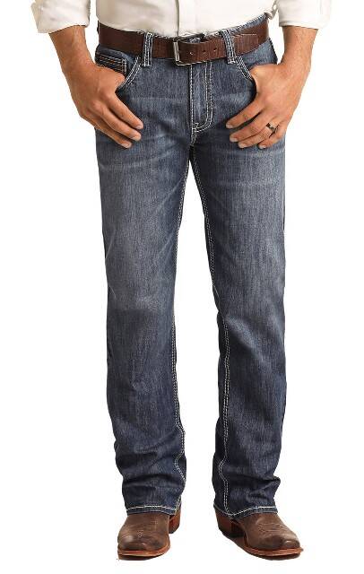 Rock & Roll Denim Double Barrel Men's Relaxed Fit Stretch Raised V Straight  Bootcut Jean - The Horse Barn