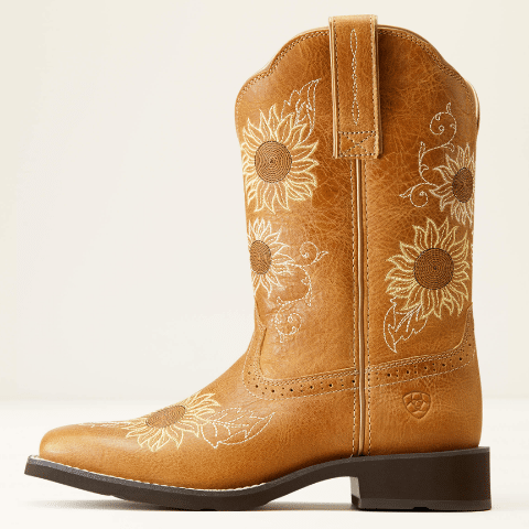 Ariat Ladies Sanded Tan Blossom Short Western Boot The Horse Barn