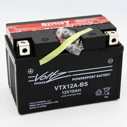 Voltz VTX12A-BS Sealed Maintenance Free AGM Powersports Battery