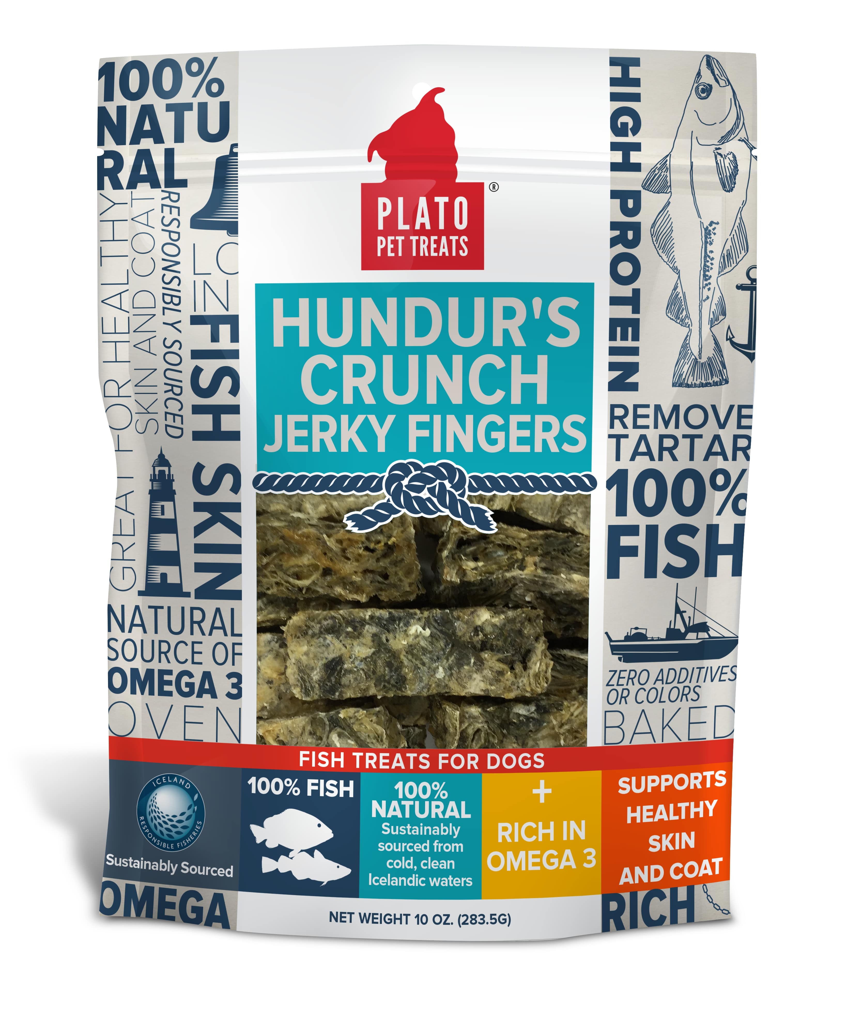 Plato Pet Treats Hundur's Crunch Jerky Fingers 283g Manchester Pet