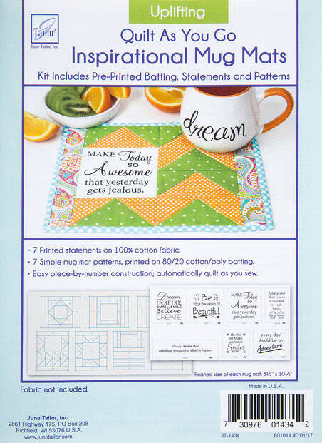 Uplifting Mug Mats - Quilt As You Go