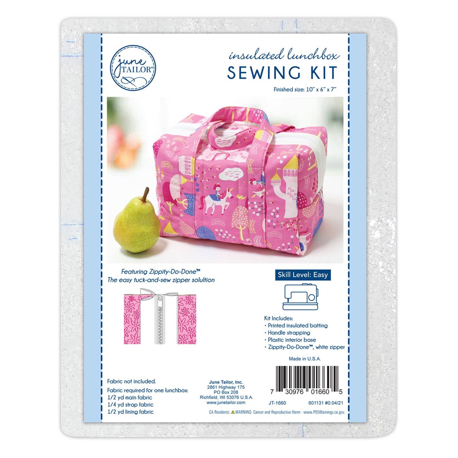 Insulated Lunchbox Sewing Kit with Zippity-Do-Done - WHITE