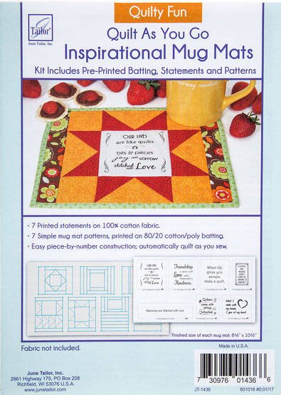 Quilty Fun Mug Mats - Quilt As You Go*