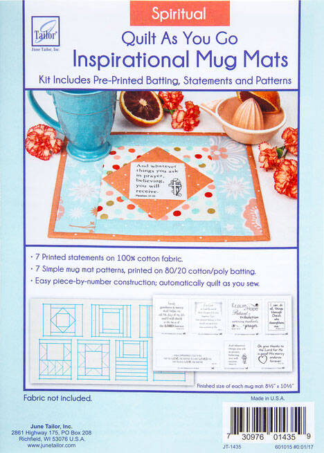 Spiritual Mug Mats - Quilt As You Go