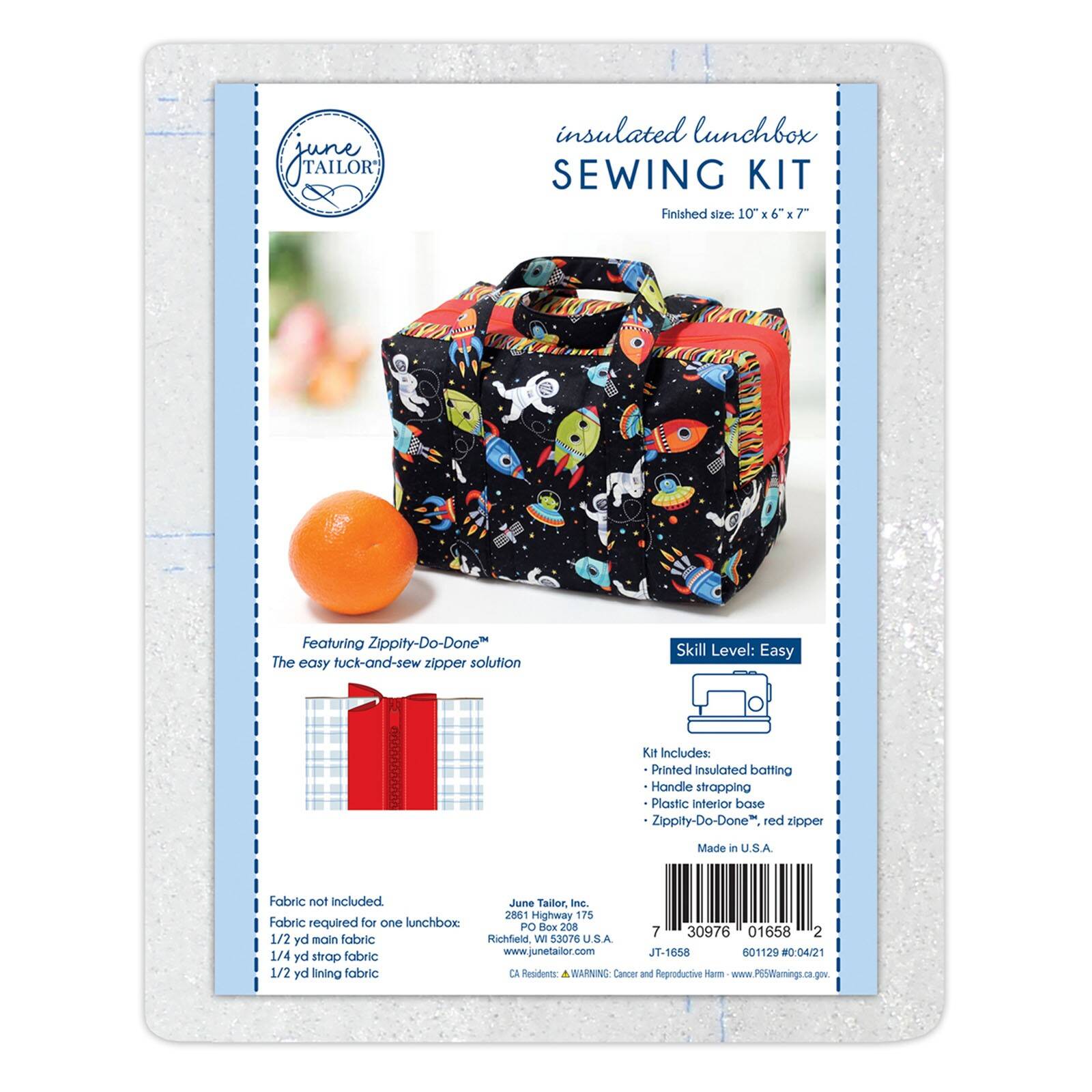 Insulated Lunchbox Sewing Kit with Zippity-Do-Done - RED