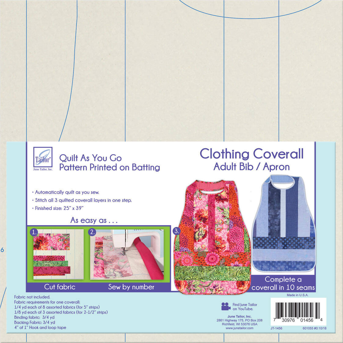 Adult Bib Cover All - Quilt As You Go*