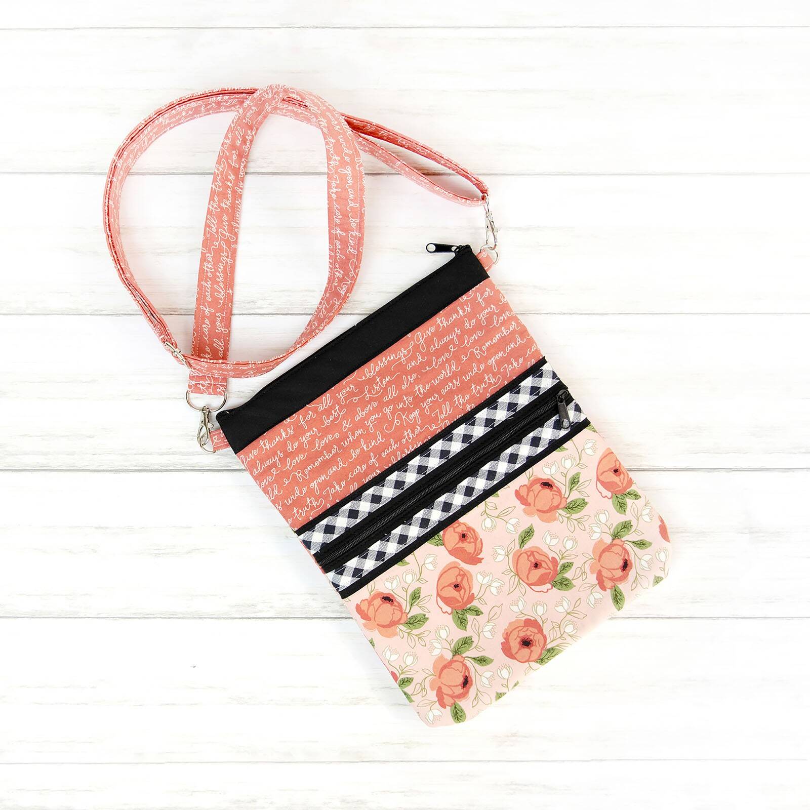 Caitlyn Crossbody Tote Bag with Zippity-Do-Done™ Kit - BLACK