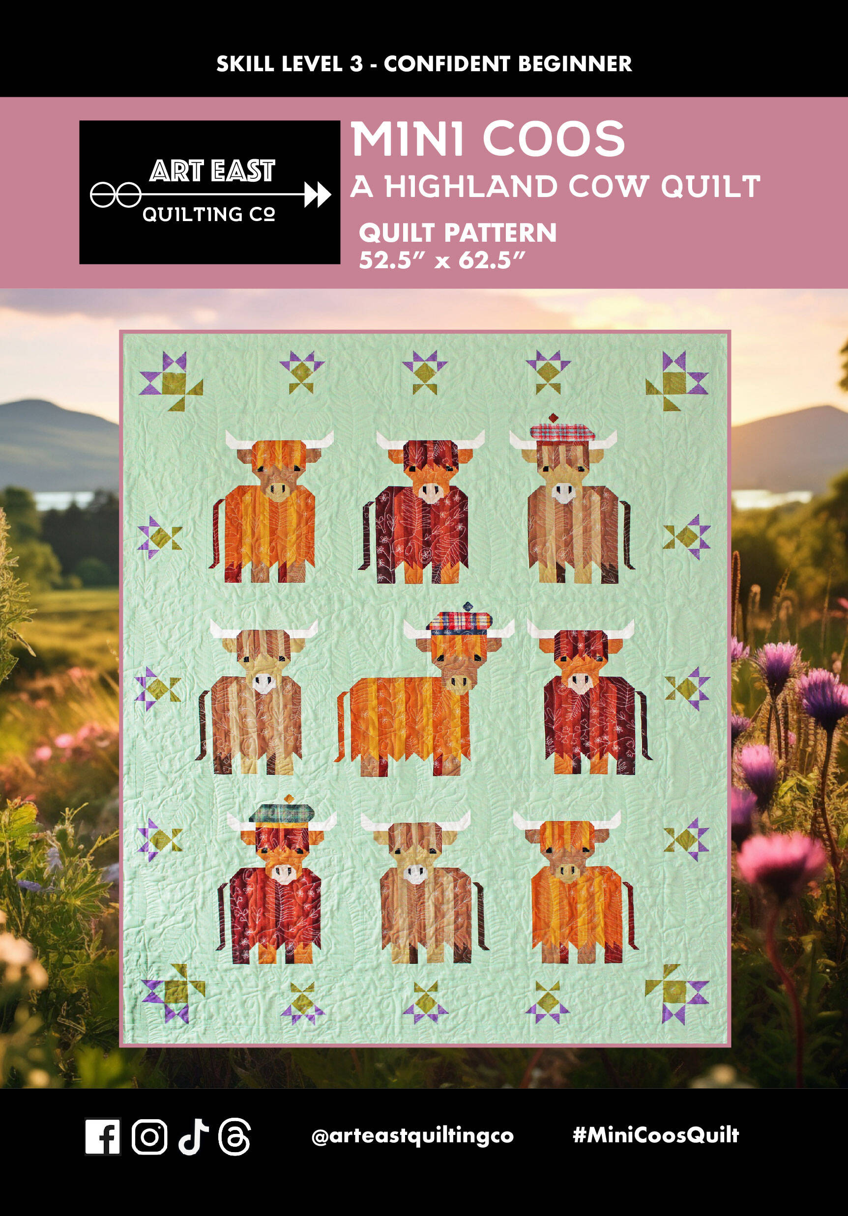 Mini Coos - a Highland Cow Quilt Pattern