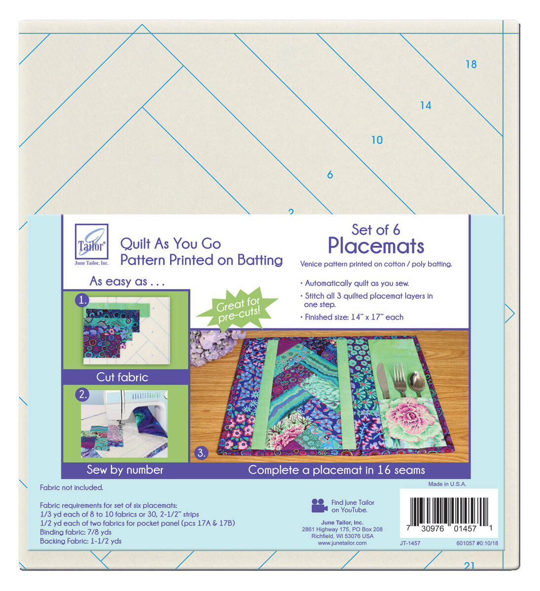 Venice Placemat - Quilt As You Go*