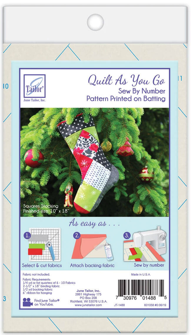 Quilt As You Go - Holiday Stockings - SQUARES*
