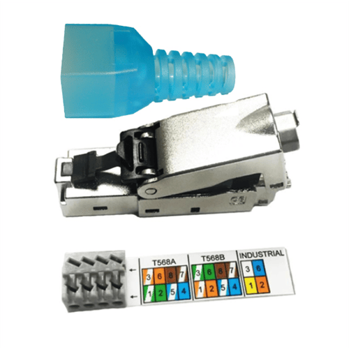 8P8C Cable connectors RJ45 Solid CAT 6A shielded industrial field