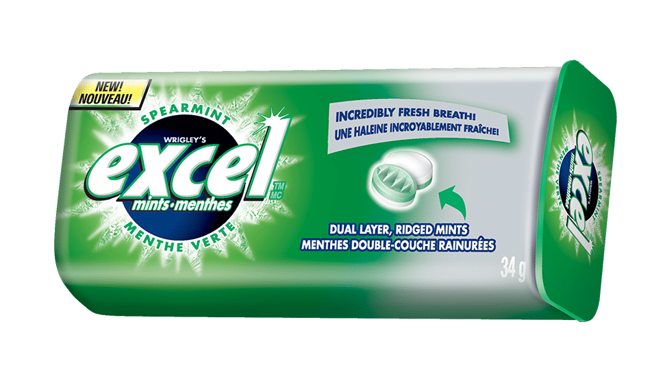 excel mints spearmint tins 8's 136607 - JN Webb Wholesale