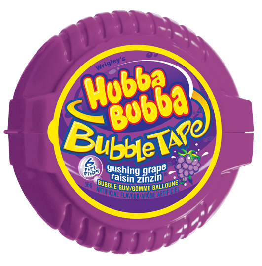 hubba bubba bubble tape gushing grape 12's 133246 - JN Webb Wholesale