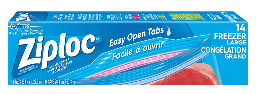 ziploc freezer bags large 16's (12) 620105/152468 - JN Webb Wholesale