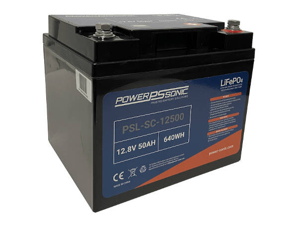 12.8V 50Ah M8 Inserts BMS Series/Parallel Capable PowerSonic