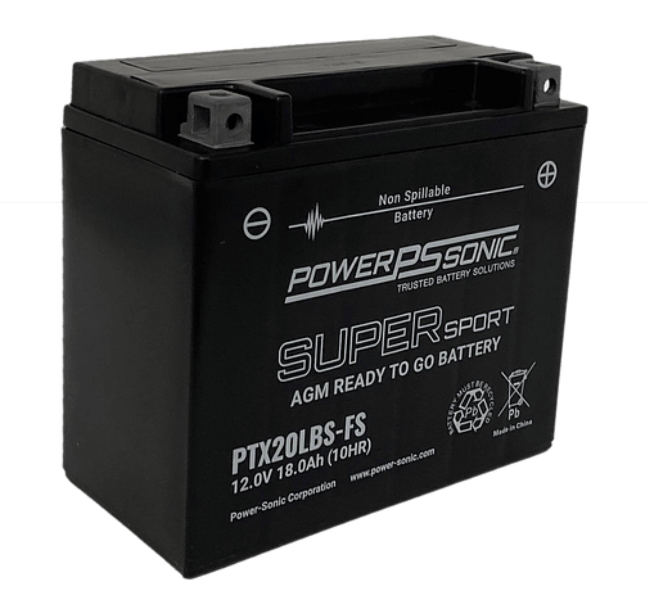 12V 18Ah @ 10Hr Rate 200CCA VRLA FS PowerSport Battery - 6